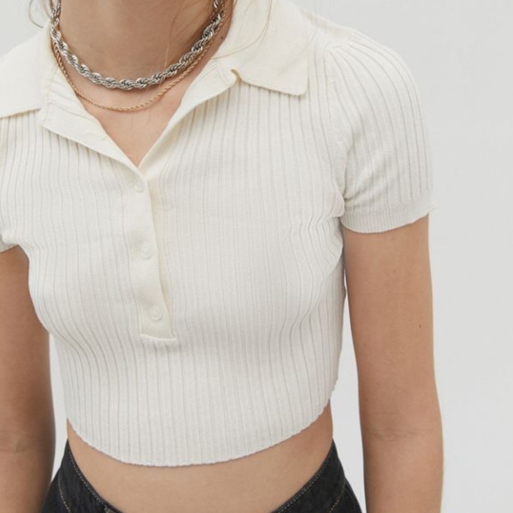Urban outfitters cropped polo tee